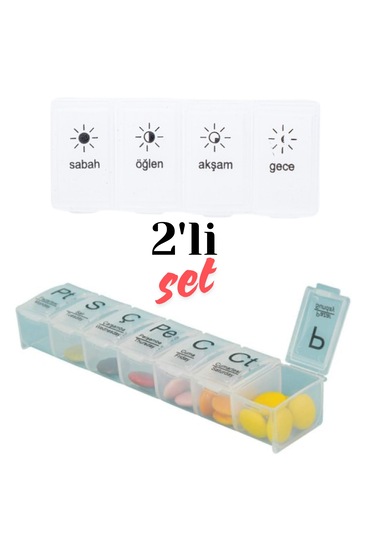 Günlük Ve Haftalık İlaç Kutusu Seti İlaç Saklama Kutusu