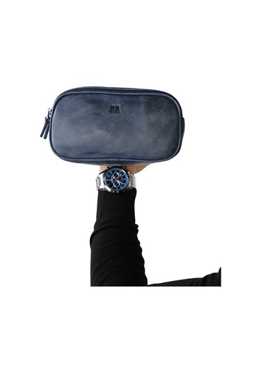 Mft Leather Hakiki Deri Unisex El Çantası Naina 1134 Tiguan Lacivert