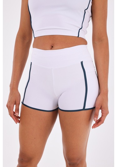 Scorp Antha Spor Büstiyer Biker Kısa Tayt Takımı Beyaz STANDART