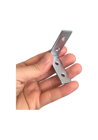 4 Adet Mobilya Eşya Dolap Duvar Sabitleyici Köşe Bağlantı L Demir Gönye Deprem Güvenliği 45x45x15mm