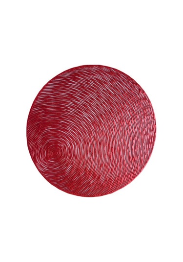 Sones Adet Moda Yuvarlak İçi Boş Amerikan Servisleri Pvc Masa Paspasları Kahve Kupası Altlığı Kırmızı