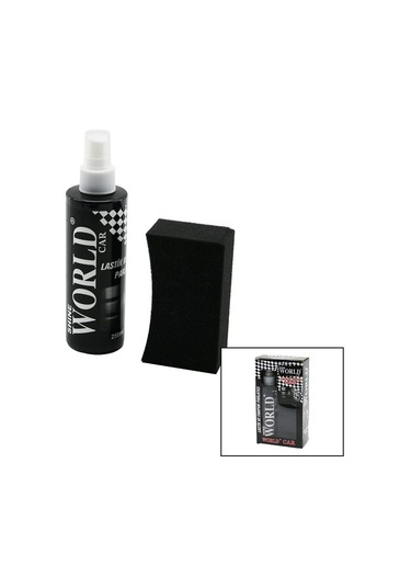 Shıne World Car Lastik - Tampon Parlatıcı Sprey Seti Plastik Şişe 250ml %10 Parlatma Süngeri 4741