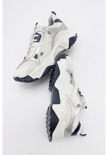 Luvishoes Lecce Beyaz-laci Kadın Spor Ayakkabı Beyaz - Lacivert