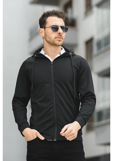 Oksit Yveh Micro İnterlok Kapüşonlu Fermuarlı Hırka Sweatshirt