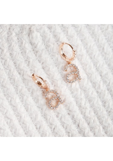 Kadın Kararmaz Çelik Lüks Küçük A Harf Küpe Altın