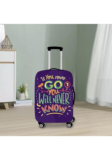 Suntek Elastik Bagaj Kapağı Anti Scratch Bavul Koruyucu Mor-30-32-inç Mor