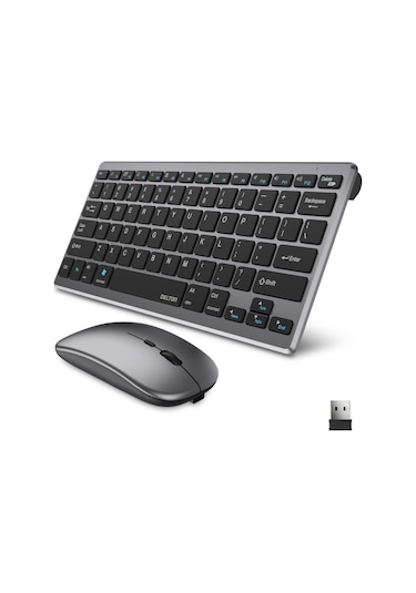 Kablosuz Bluetooth Klavye Mouse Seti Şarjlı Tablet Laptop Uyumlu Lazer