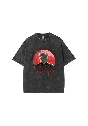 Dshztooma Baldurs Gate 3 Astarion Vintage Elf T-shirt - Erkek/kadın Rahat Yıkama Y2k Tshirtmavi Mavi