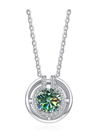 Siyah Bague Ringen Trendy Kadın Mozanit Kolye 1 Karat Vvs D Renk Lab Elmas 8h8a Kesim Zarif S925 Ayar Gümüş Takı Hediye