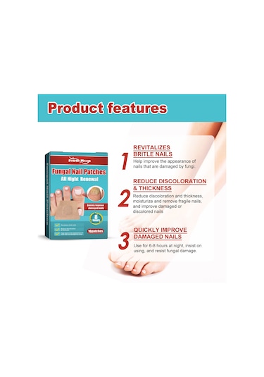 Vkemall South Moon Gece Tırnak Yaması - Mantar, Yumuşak Ve Hasarlı Tırnaklar İçin Onarıcı Bakım 16 Adet