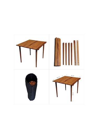 Ahşap Katlanır Rulo Masa Kamp Outdoor Bahçe Araç Araba Masası Bambu