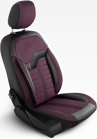 Panda Londra Serisi İngiliz Jakar Kumaş Oto Koltuk Kılıfı - Bordo - Siyah