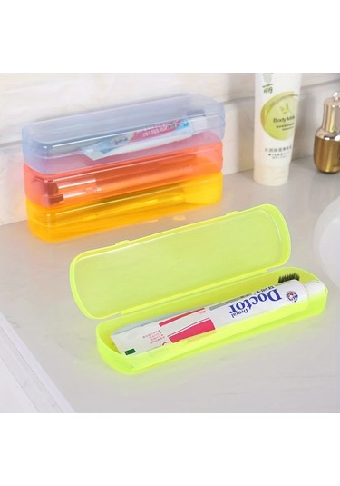 Fochsia Büyük Boy Şeker Renkli Yeşil Seyahat Diş Fırçası Ve Macun Taşıyıcısı - Dayanıklı Formaldehitsiz Saklama Kutusu