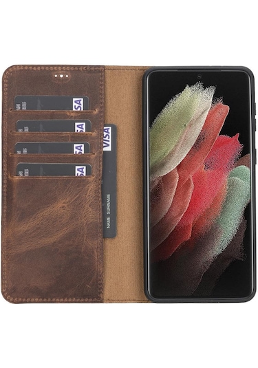 Samsung Galaxy S21 Ultra Deri Çıkarılabilir Cüzdan Kılıf