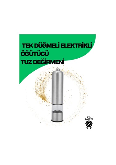 Şeffaf Hazneli Elektrikli Tuz Karabiber Öğütücü Pilli Taşınabilir Renkli