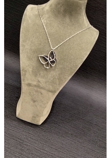 925 Ayar Gümüş Kelebek Modelli Kolye Gümüş