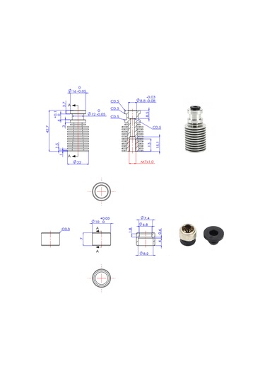 Shineyee Mk3 Hotend İçin 1.75mm Filament Uyumlu V6 Nozzle Ve Metal Radyatörlü Güncellenmiş Ekstruder Radyatör Seti