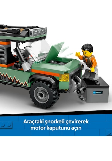 LEGO® City 4x4 Arazi Dağ Arabası 60447 - 6 Yaş ve Üzeri Çocuklar için Yaratıcı Oyuncak Yapım Seti (221 Parça)