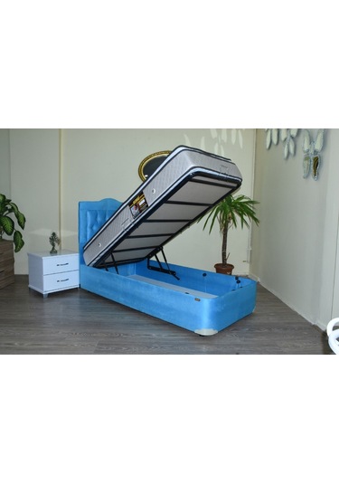 Bengimobilya Baza Başlık Ful Ortopedi Pamuk Pedli Yatak Taytüy Mavi Silin Mode