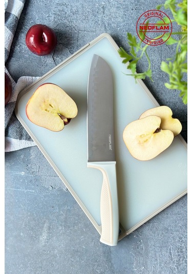 Neoflam Fika Microban Santoku Bıçağı 18 Cm Bej D-neofsk018