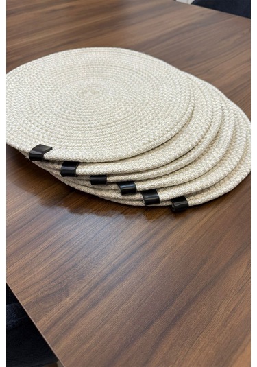 Amerikan Servis Supla 6lı Takım Ve Ekmek Sepeti Tabak Altlığı Sunum Krem