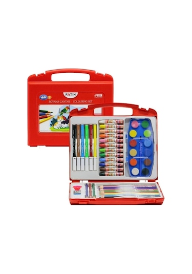 Fatih Boyama Çantası (Kuru Boya Sulu Boya Pastel Boya) 47 Parça