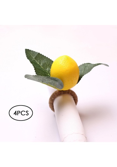 Homyl 4x Peçete Toka Malzemeleri Parti Düğün Ev Için Sarı Sarı