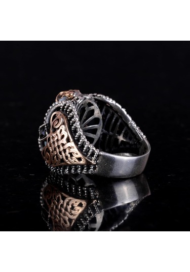 Doğal Larimar Taşlı Yüzük, 925k Saf Gümüş Erkek Yüzüğü, Okyanus Sakinliği Tasarımı Gümüş