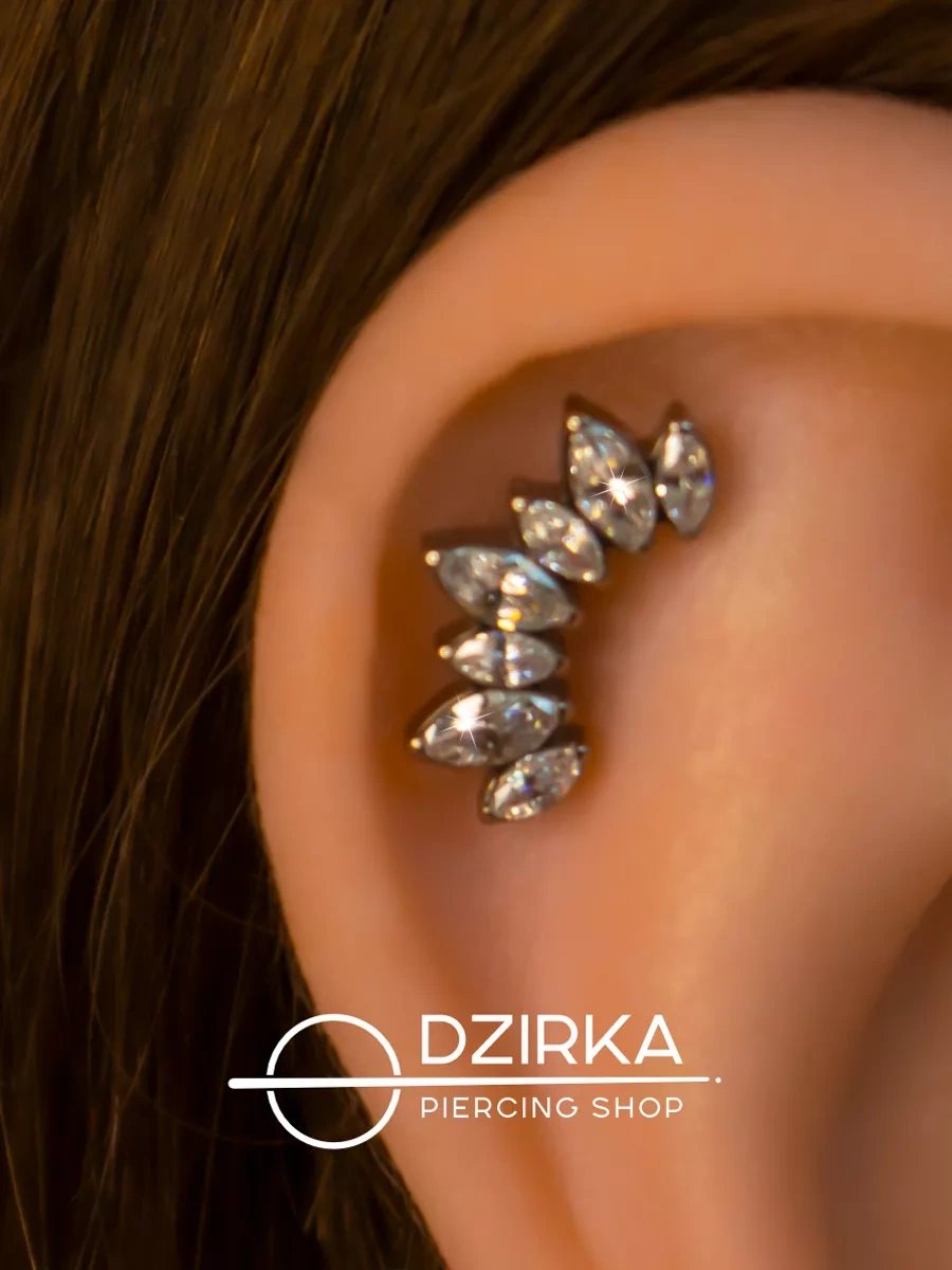 Dzirka Labret Küpesi: Kulak, Burun, Dudak Piercing Titanyum 144249850 Beyaz