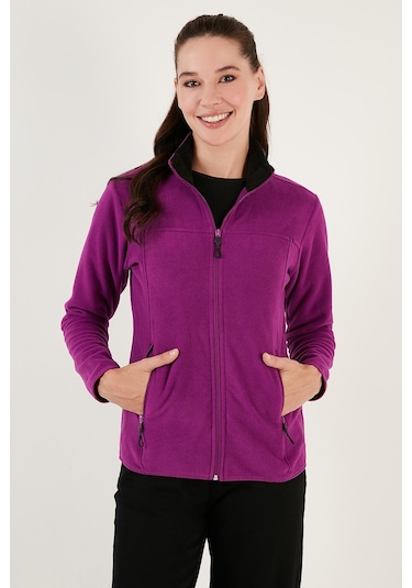 Lela Slim Fit Anti-Pilling Tüylenme Yapmayan Fermuarlı Cepli Hırka Bayan Polar 5907002 Mor Lela Slim Fit Anti-Pilling Tüylenme Yapmayan Fermuarlı Cepli Hırka Bayan Polar 5907002 Mor