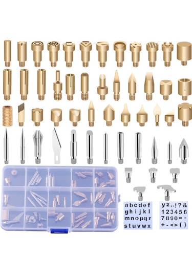 60W Ahşap Yakma ve Oyma Seti – Kalem Tipi Havya + 55 Uçlu Profesyonel Uç Koleksiyonu