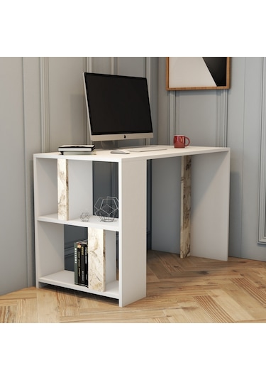 Variant Lima Çalışma Masası Ve Kitaplık Takımı - Beyaz / Beyaz Me