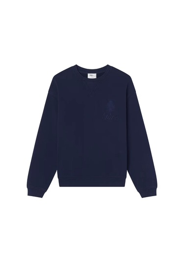 Frame Ritz Unisex Tonal Logo Crewneck - Koyu Mavi