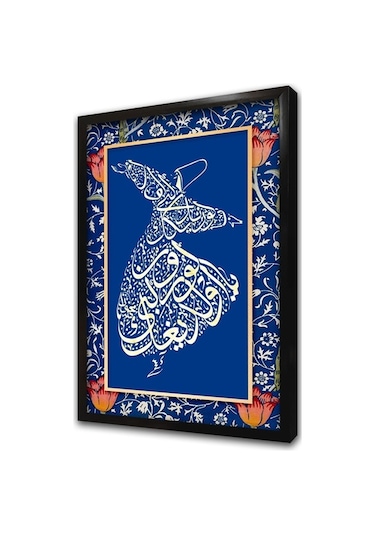 Semazen Koyu Mavi Çerçeveli Mdf Tablo-172188