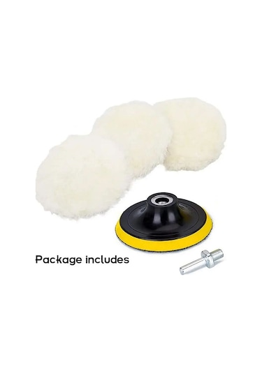 Oto Araç Pasta Cila Polisaj Metal Cam Ahşap Parlatma Yün Başlık Matkap Ucu Uyumlu Fırça Set