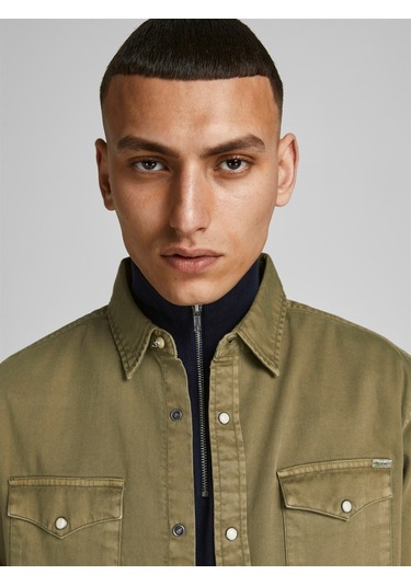 Jack&jones Jjesheridan L/s Noos Erkek Gömlek-12138115-forest Night Haki