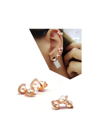 Incili Minimal Gümüş Küpe