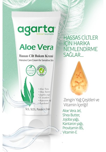 Agarta Doğal Aloe Vera Nemlendirici Cilt Kremi 75  ML