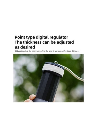 Createtech 40 Seviye Ayarlı Manuel Kahve Değirmeni - Çift Rulmanlı, Portatif Seyahat & Kamp Espresso Öğütücü Beyaz Beyaz