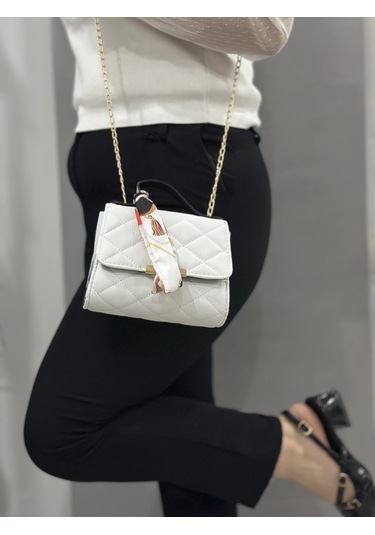 Biçomi Beyaz Cilt Zoje Çanta Beyaz