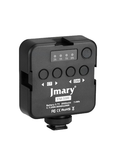 Jmary Fm-59r Telefon-kamera Üstü Pilli Aydınlatma Işığı Siyah