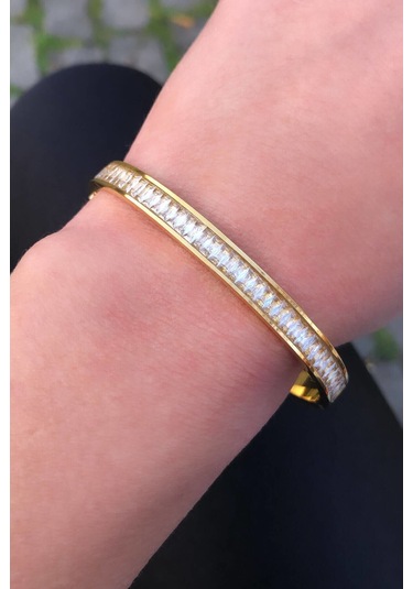 Baget Sıralı Gold Renk Çelik Kelepçe Gold