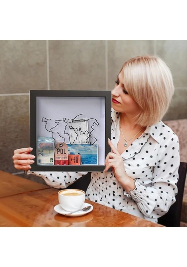 Geekyou Seyahat Anıları Kutusu: 8x8 İnç Biletli Harita Gösterici, Macera Hatıraları Sergi Sandığı Ve Koleksiyon Kutusu