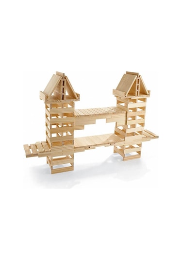 Curious And Genius Becerikli Yapılar 200 Parça Ahşap Yapı Blokla