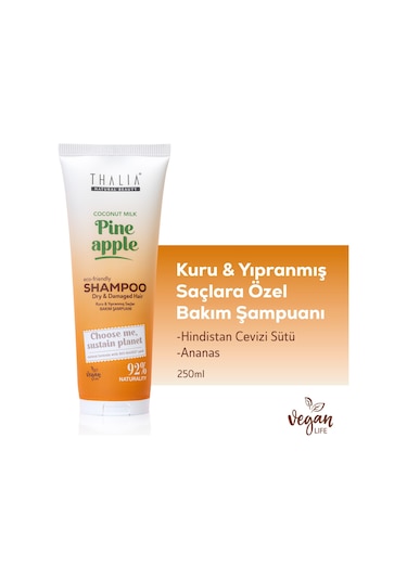 Thalia Ananas & Coconut Özlü Kuru & Yıpranmış Saçlara Özel Bakım Şampuanı 250 ML