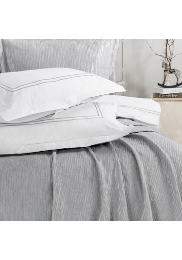 Schafer Home Pavia Şönil Yatak Örtüsü Nevresim Seti 7 Parça-gri Gri