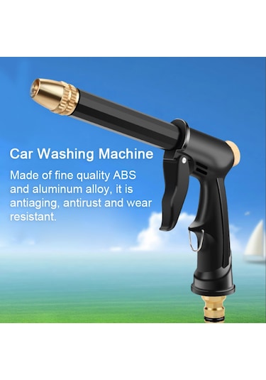 Kosona Alüminyum-abs Karışık Malzeme, Çok Fonksiyonlu Yüksek Basınçlı Otomobil Yıkama Ve Bahçe Sulama Silindiri, Siyah Renk, Kolay Kurulum Siyah