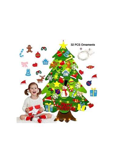 Kendin Yap Noel Ağacı Keçesi - Çocuklar İçin Noel Süsleri