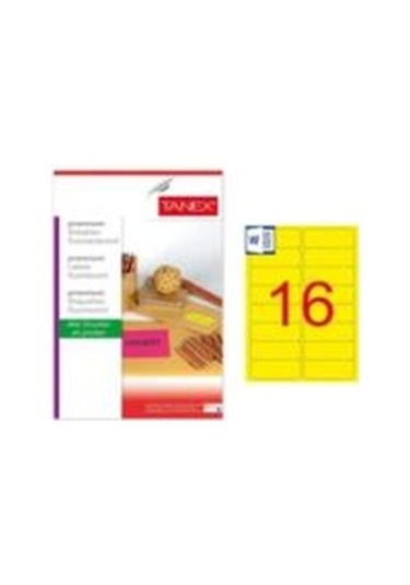 Tanex Laser Etiket 99,1x34 Mm Flo Sarı 100 Lü Tw-2016