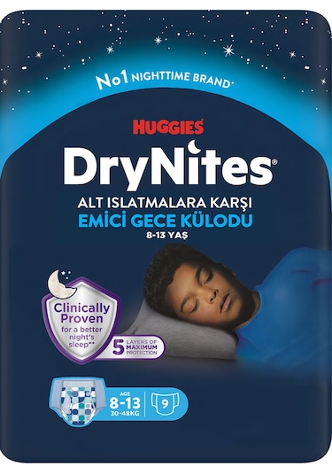 Huggies Drynites Gece Külodu Erkek 8-13 Yaş 9'lu 5 Numara